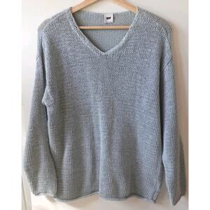 Vintage DKNY Sweater Womens Large Blue Knit Pullover Classic Y2K 90s Minimalist